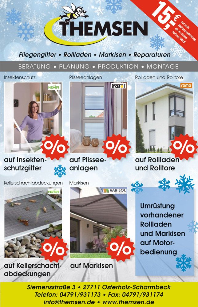 Themsen e.K. Fliegengitter - Rollladen - Markisen